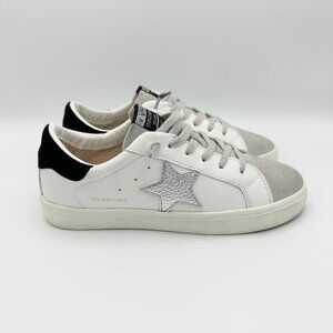 VINTAGE HAVANA White Leather Sneakers Liata Style W/Silver Star Women’s Size 8.5